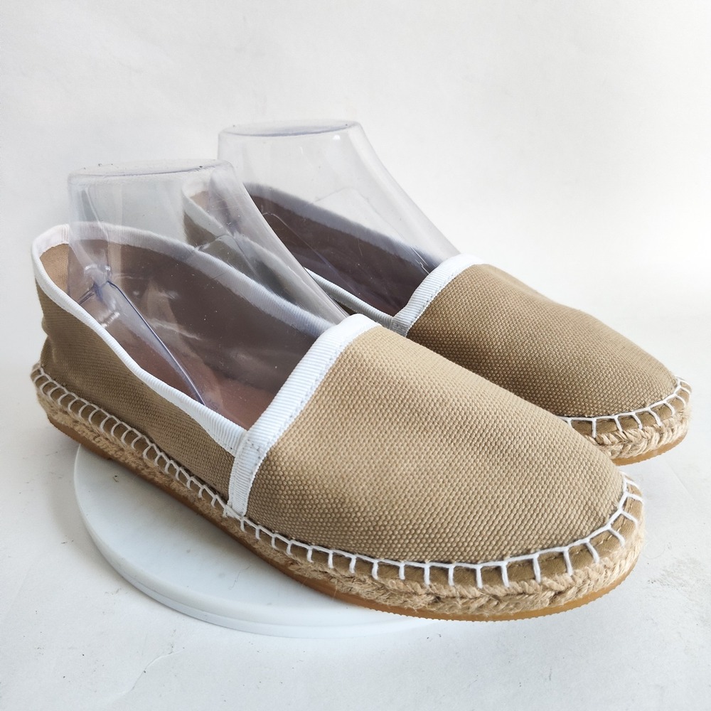 Andre Assous Flats Size 9.5 / 40 Espadrilles Hemp Canvas Beige Tan Vegan Slip On